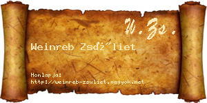 Weinreb Zsüliet névjegykártya